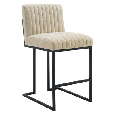 Modway EEI-4653-BEI Indulge Channel Tufted Fabric Counter Stool Beige