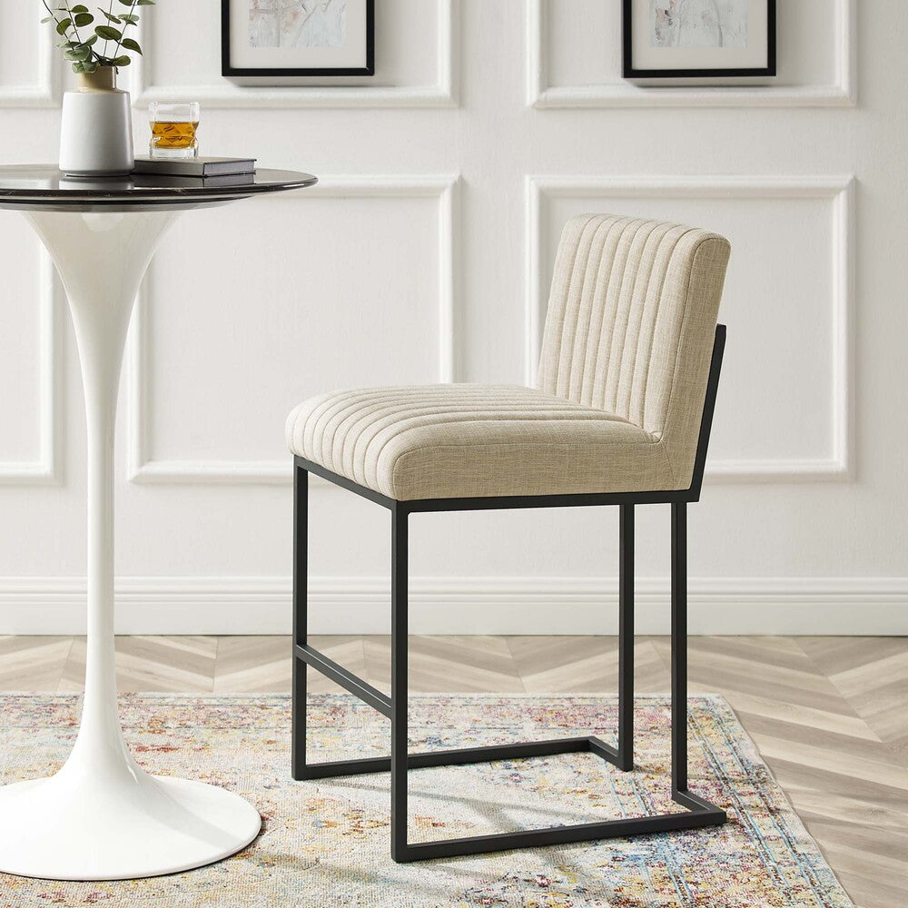 Modway Indulge Channel Tufted Fabric Counter Stools Set of 2 by Modway-EEI-5741-BEI