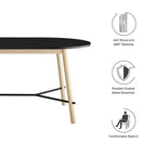 EEI-6836-BLK-OAK Infuse 71" Wood Grain Dining Table by Modway