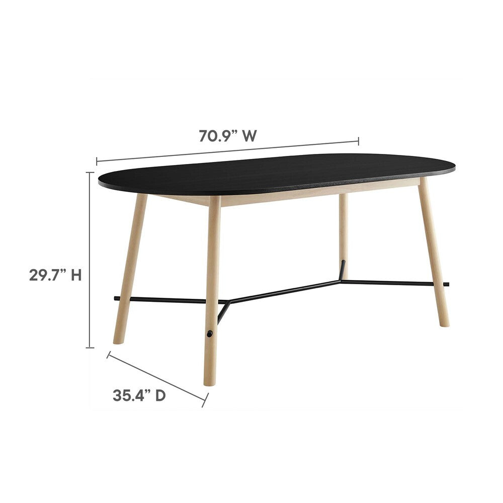 EEI-6836-BLK-OAK Infuse 71" Wood Grain Dining Table by Modway