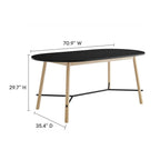EEI-6836-BLK-OAK Infuse 71" Wood Grain Dining Table by Modway