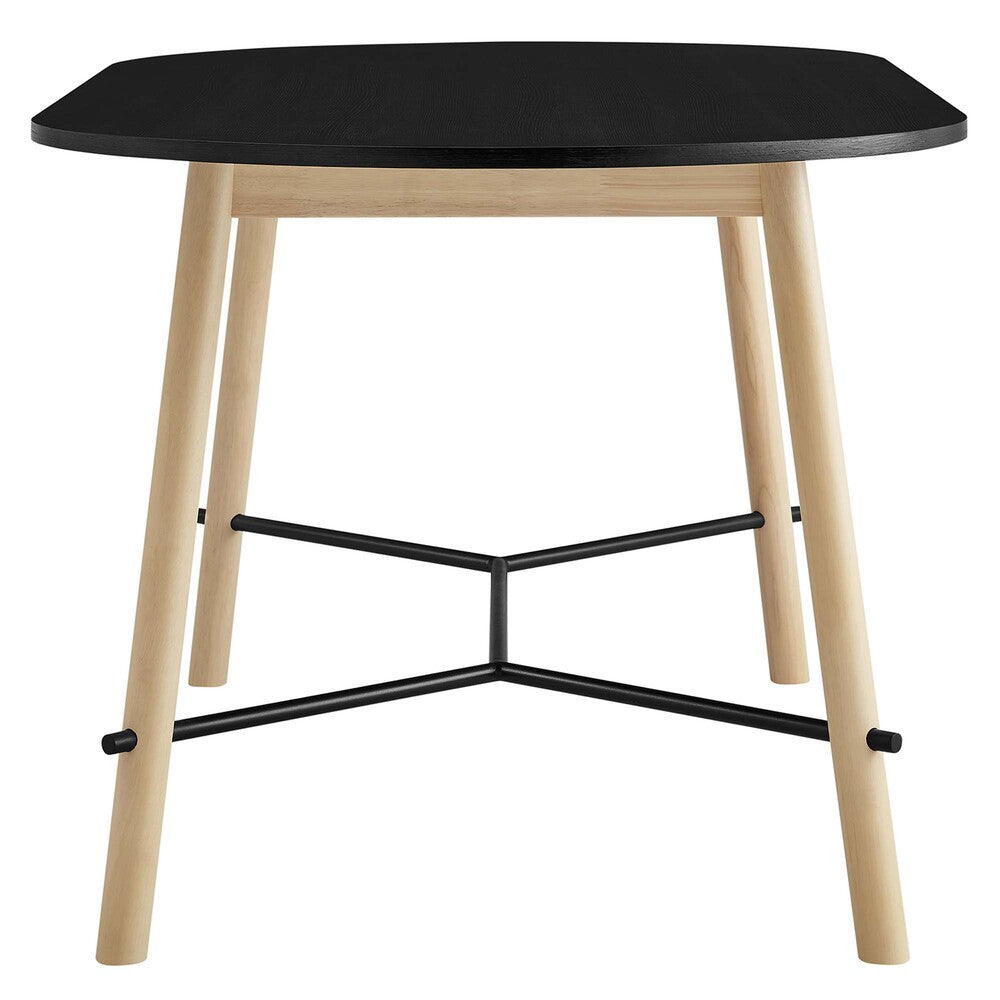 EEI-6836-BLK-OAK Infuse 71" Wood Grain Dining Table by Modway