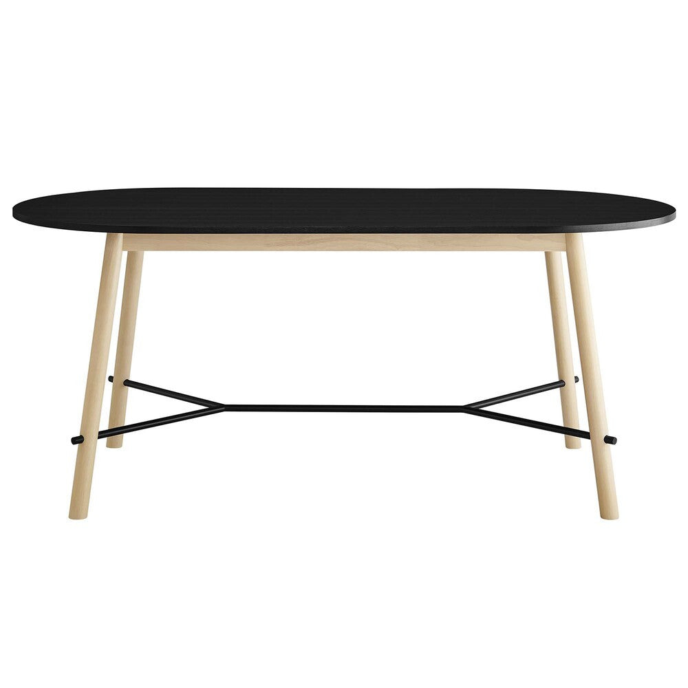EEI-6836-BLK-OAK Infuse 71" Wood Grain Dining Table by Modway
