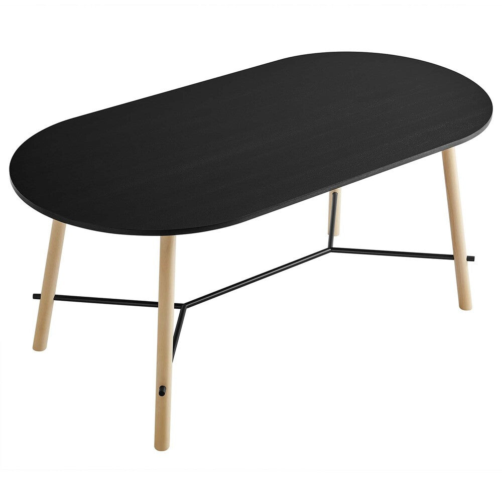 EEI-6836-BLK-OAK Infuse 71" Wood Grain Dining Table by Modway