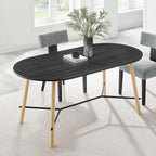 EEI-6836-BLK-OAK Infuse 71" Wood Grain Dining Table by Modway
