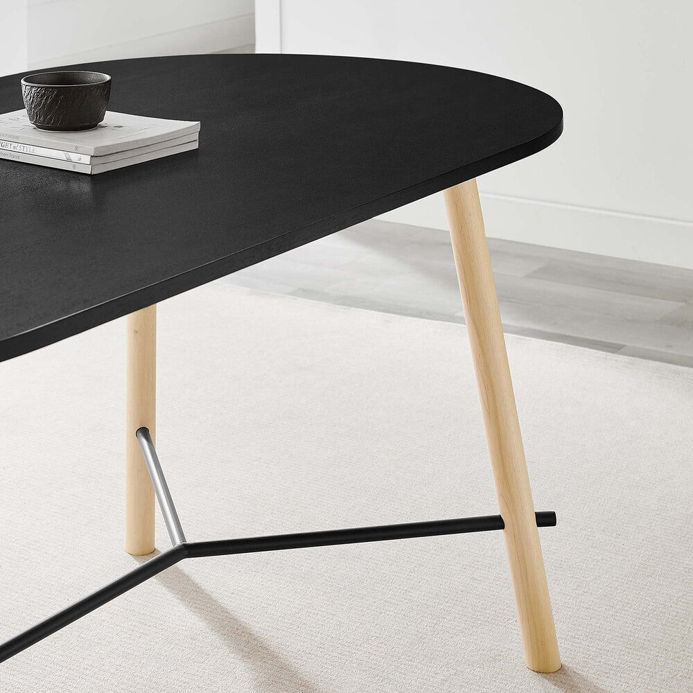 EEI-6836-BLK-OAK Infuse 71" Wood Grain Dining Table by Modway