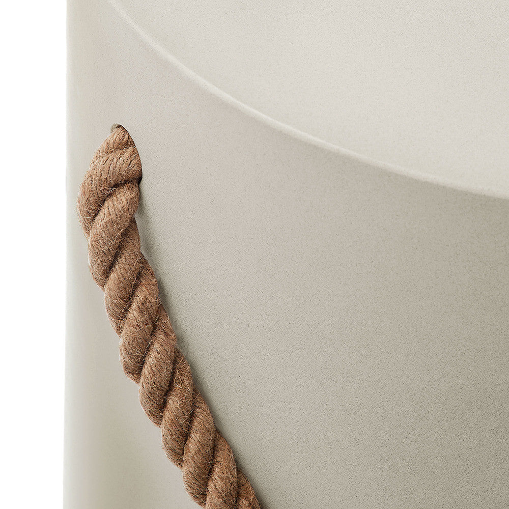 Modway Isera Indoor - Outdoor Patio Rope Concrete Side Table Stool by Modway-EEI-7089-LGR