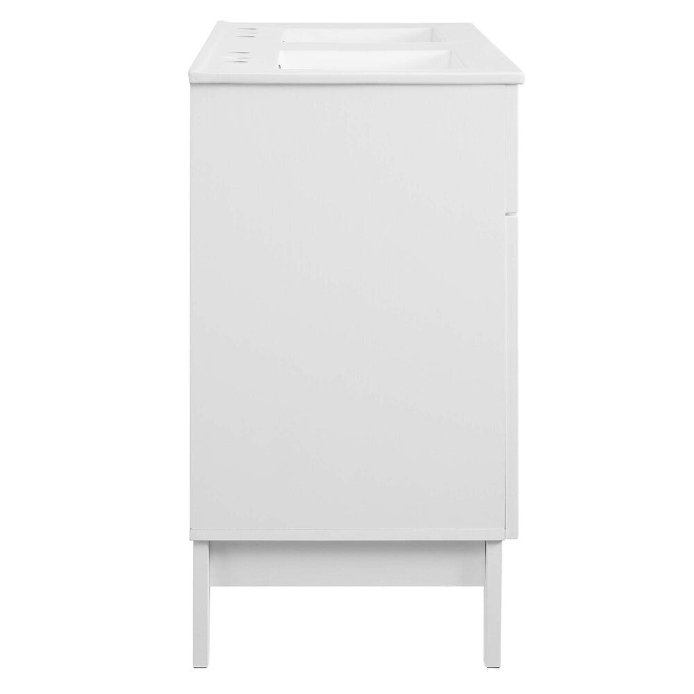 EEI-5428-WHI-WHI Isle 48" Double Bathroom Vanity Cabinet by Modway