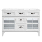 EEI-5428-WHI-WHI Isle 48" Double Bathroom Vanity Cabinet by Modway