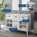 EEI-5428-WHI-WHI Isle 48" Double Bathroom Vanity Cabinet by Modway