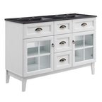 EEI-5480-WHI-BLK Isle 48" Double Bathroom Vanity Cabinet by Modway