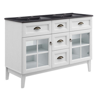Modway EEI-5480-WHI-BLK Isle 48" Double Bathroom Vanity Cabinet White Black