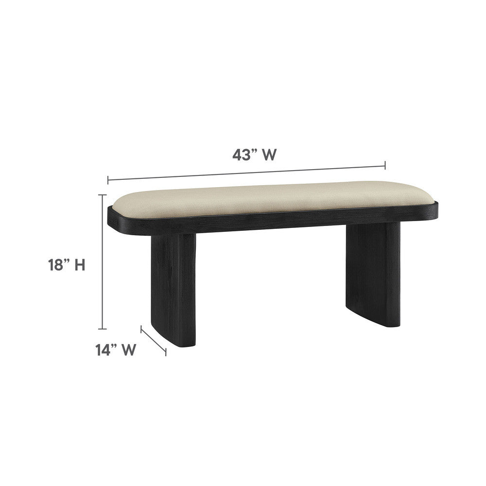 Modway Iver 43" Upholstered Wood Accent Bench by Modway-EEI-7143-BLK-FLX