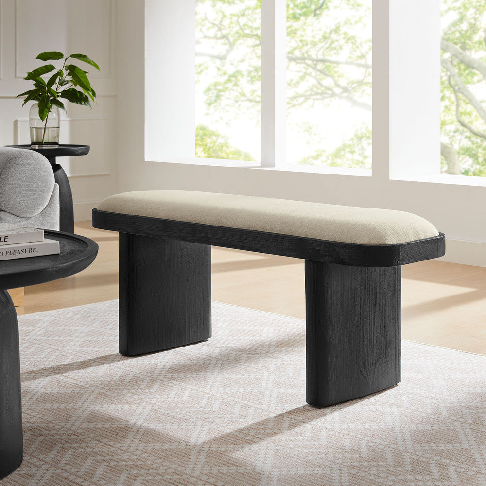 Modway Iver 43" Upholstered Wood Accent Bench by Modway-EEI-7143-BLK-FLX