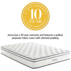 MOD-5770-WHI Jenna 10" Innerspring and Foam Queen Mattress by Modway