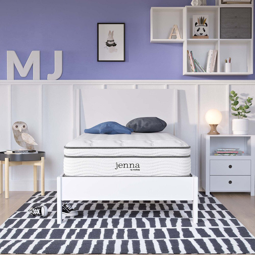 MOD-6363-WHI Jenna 10" Innerspring and Foam Twin XL Mattress by Modway