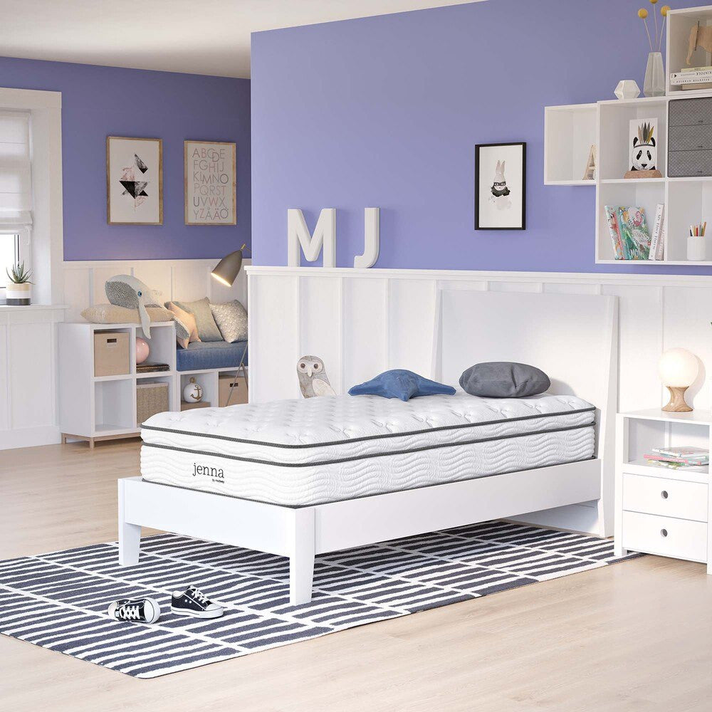 MOD-6363-WHI Jenna 10" Innerspring and Foam Twin XL Mattress by Modway
