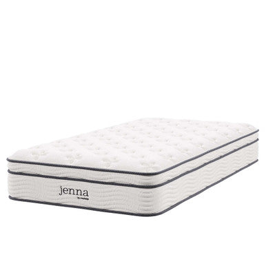 Modway MOD-6363-WHI Jenna 10" Innerspring and Foam Twin XL Mattress White
