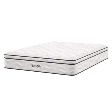 Modway MOD-7090-WHI Jenna 12" Innerspring and Foam King Mattress White