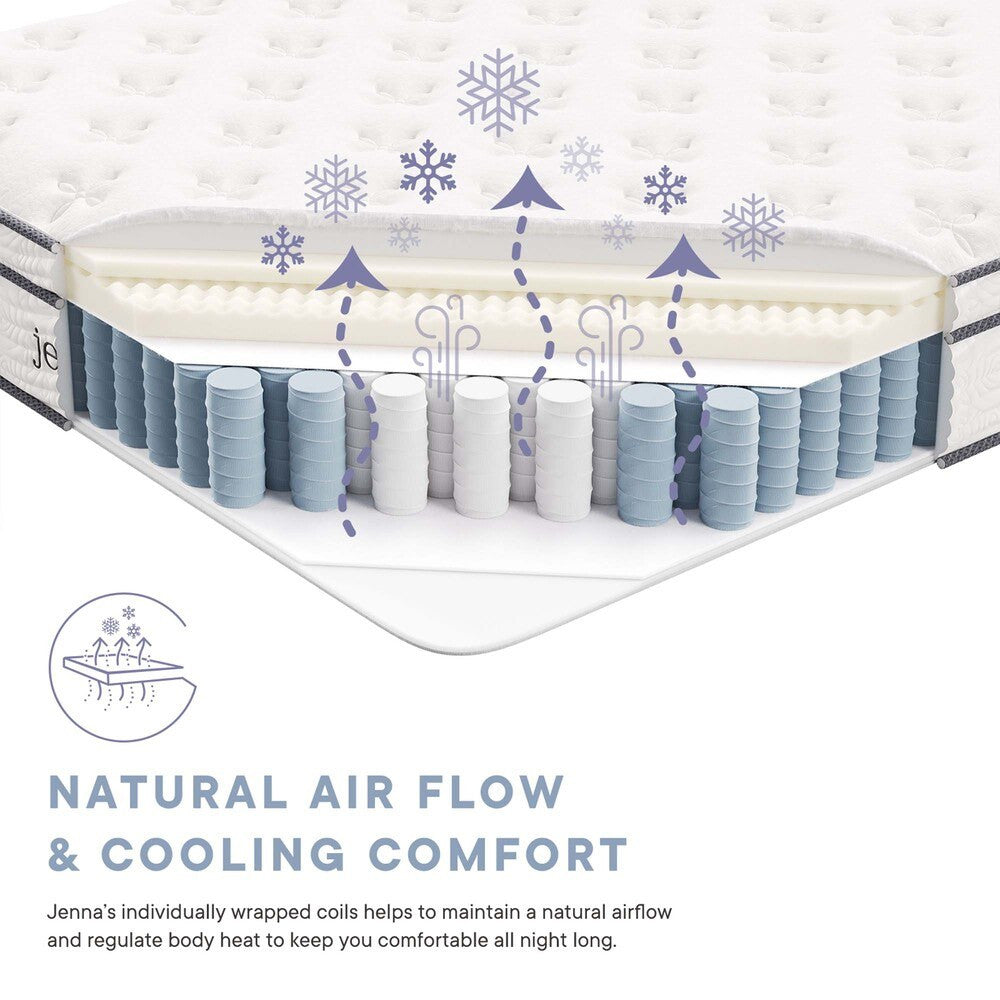 MOD-7089-WHI Jenna 12" Innerspring and Foam Queen Mattress by Modway