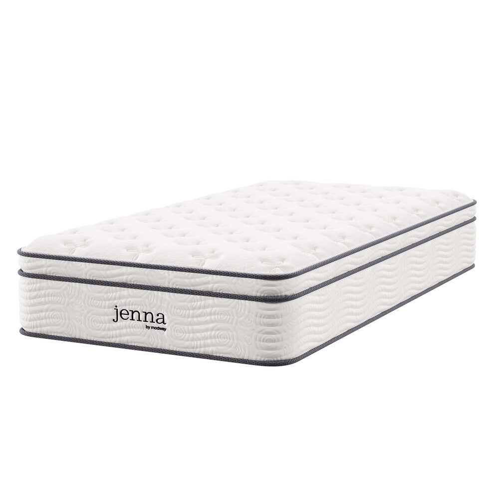 MOD-7087-WHI Jenna 12" Innerspring and Foam Twin Mattress by Modway