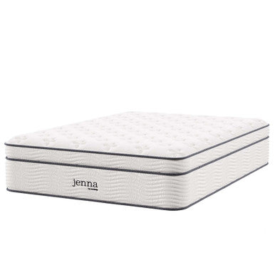 Modway MOD-6083-WHI Jenna 14" Innerspring and Foam Full Mattress White