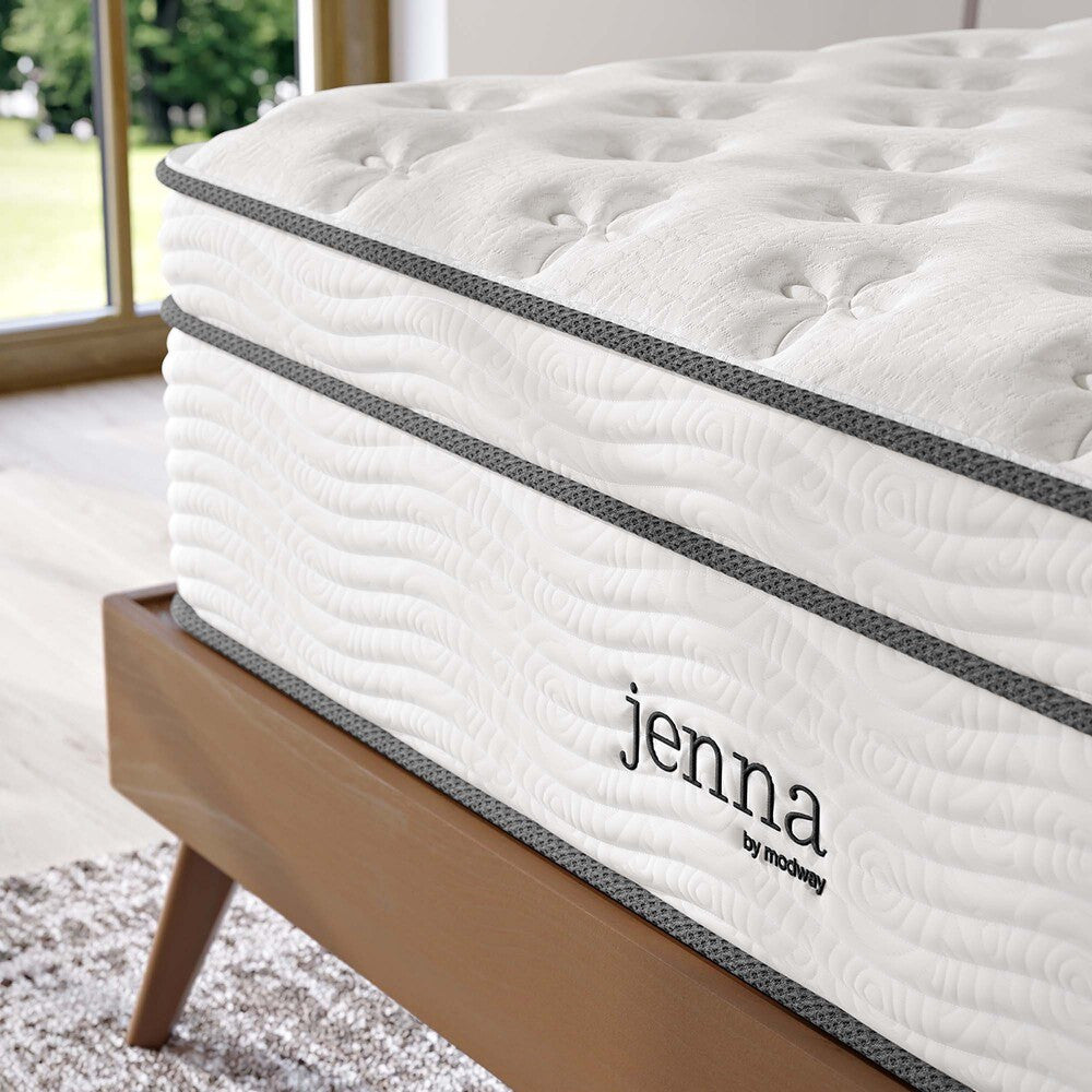 MOD-6085-WHI Jenna 14" Innerspring and Foam King Mattress by Modway