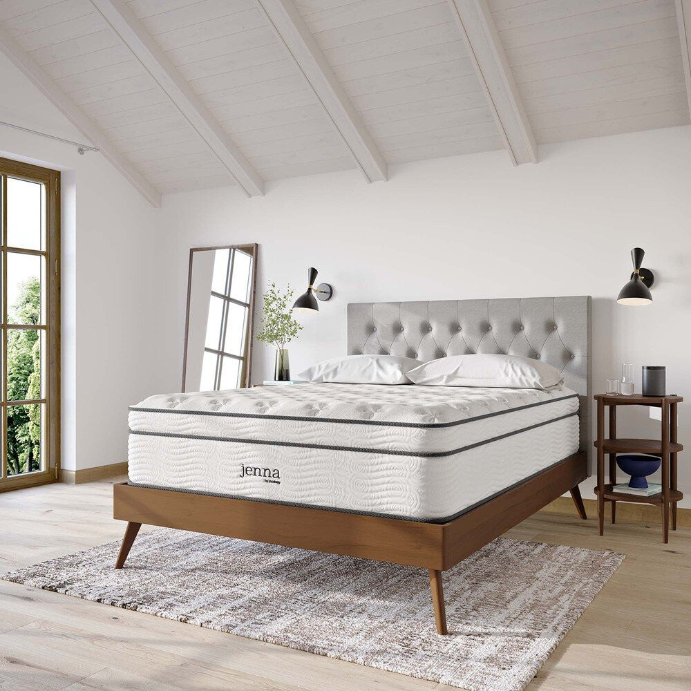 MOD-6085-WHI Jenna 14" Innerspring and Foam King Mattress by Modway