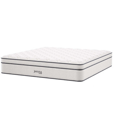 Modway MOD-6085-WHI Jenna 14" Innerspring and Foam King Mattress White