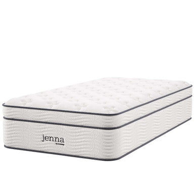 Modway MOD-6082-WHI Jenna 14" Innerspring and Foam Twin Mattress White