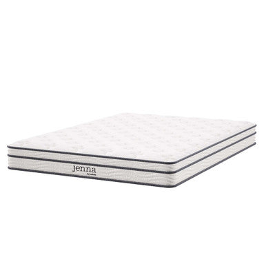 Modway MOD-7094-WHI Jenna 6" Innerspring and Foam Full Mattress White