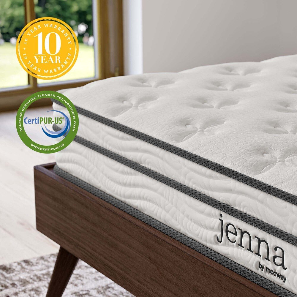 MOD-7096-WHI Jenna 6" Innerspring and Foam King Mattress by Modway