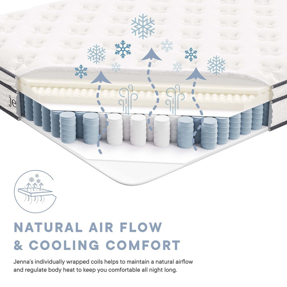 MOD-7096-WHI Jenna 6" Innerspring and Foam King Mattress by Modway