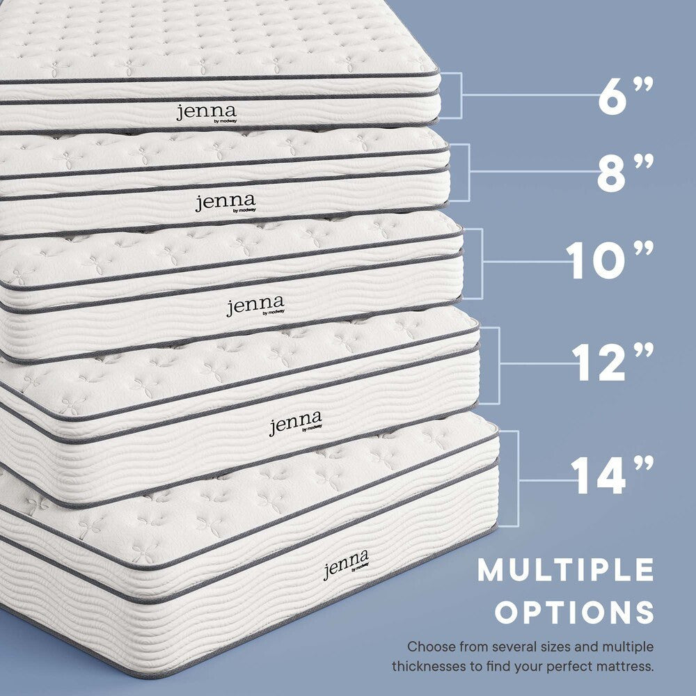 MOD-7096-WHI Jenna 6" Innerspring and Foam King Mattress by Modway
