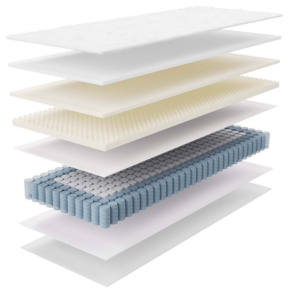 MOD-7092-WHI Jenna 6" Innerspring and Foam Narrow Twin Mattress by Modway