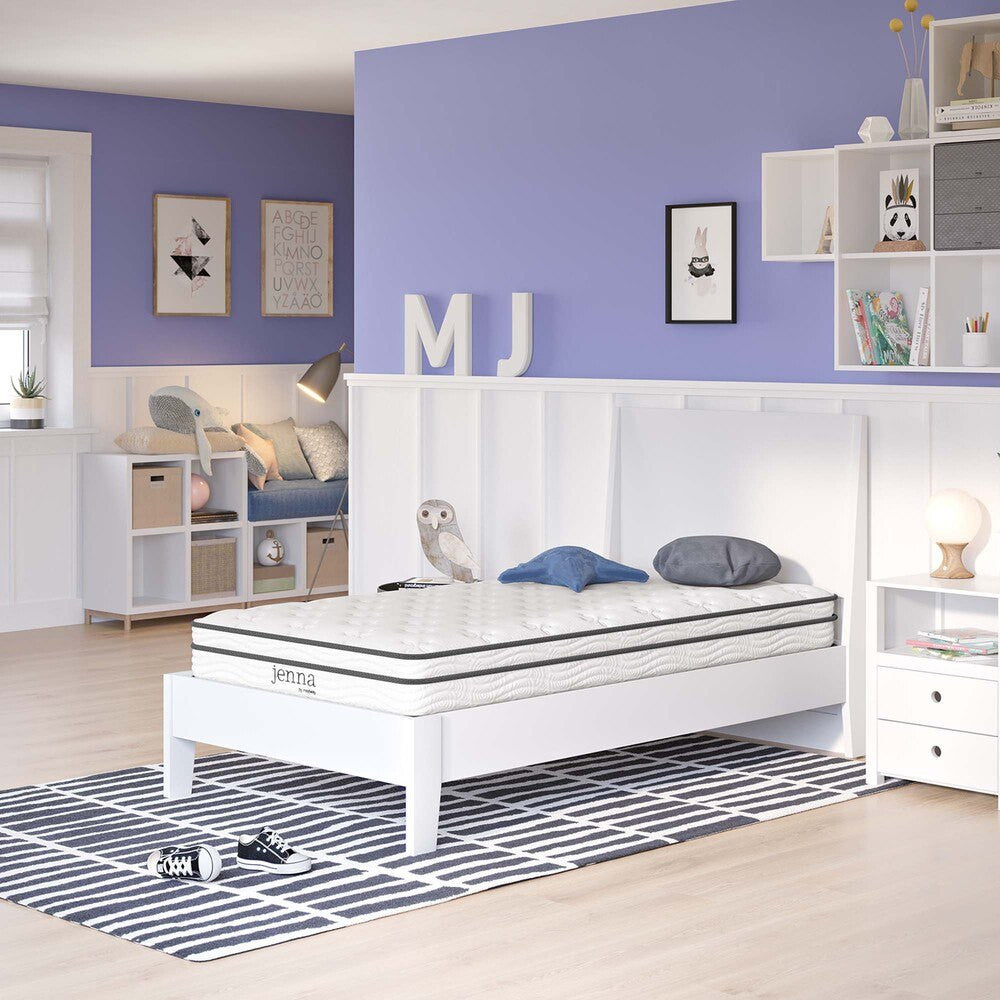 MOD-7092-WHI Jenna 6" Innerspring and Foam Narrow Twin Mattress by Modway