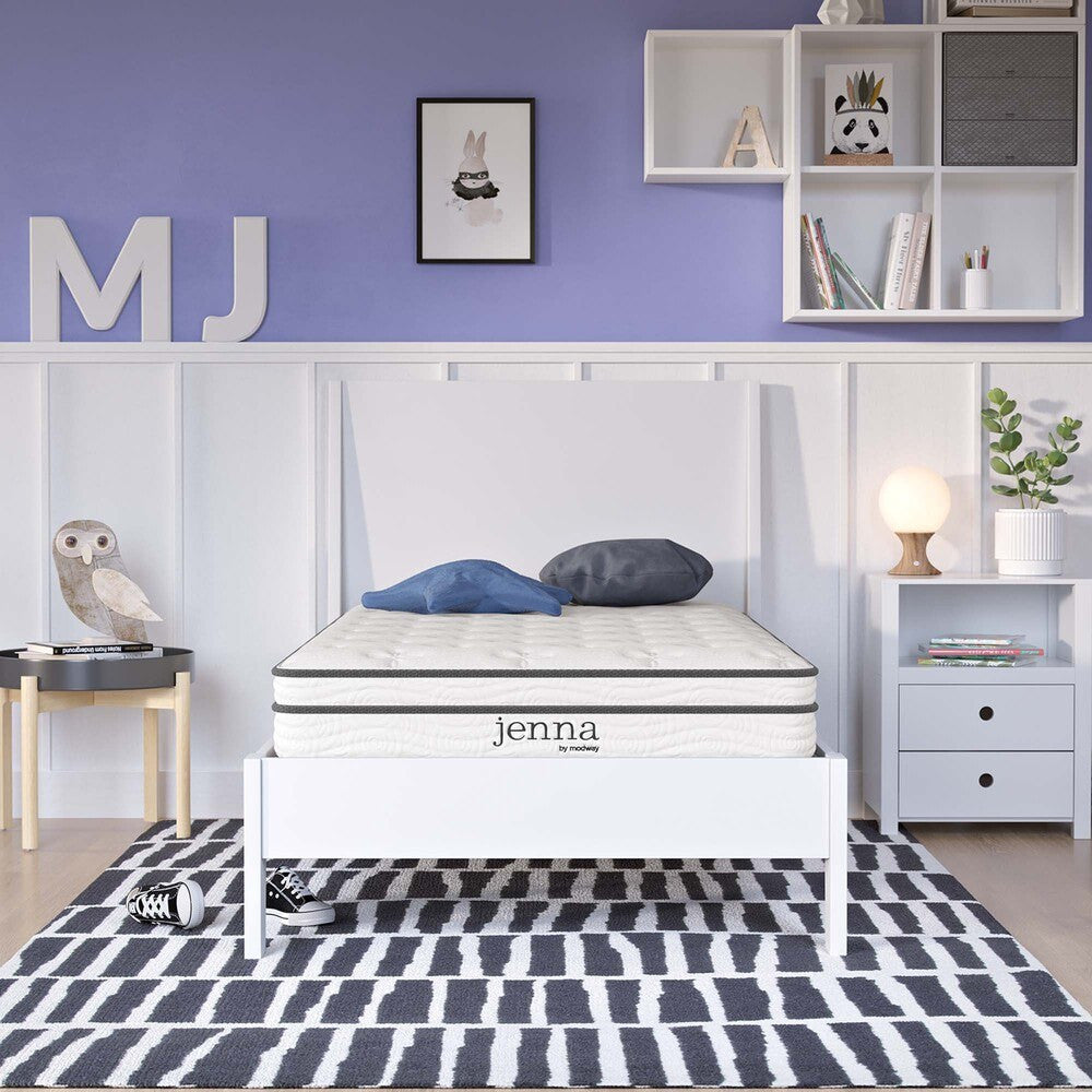 MOD-7092-WHI Jenna 6" Innerspring and Foam Narrow Twin Mattress by Modway