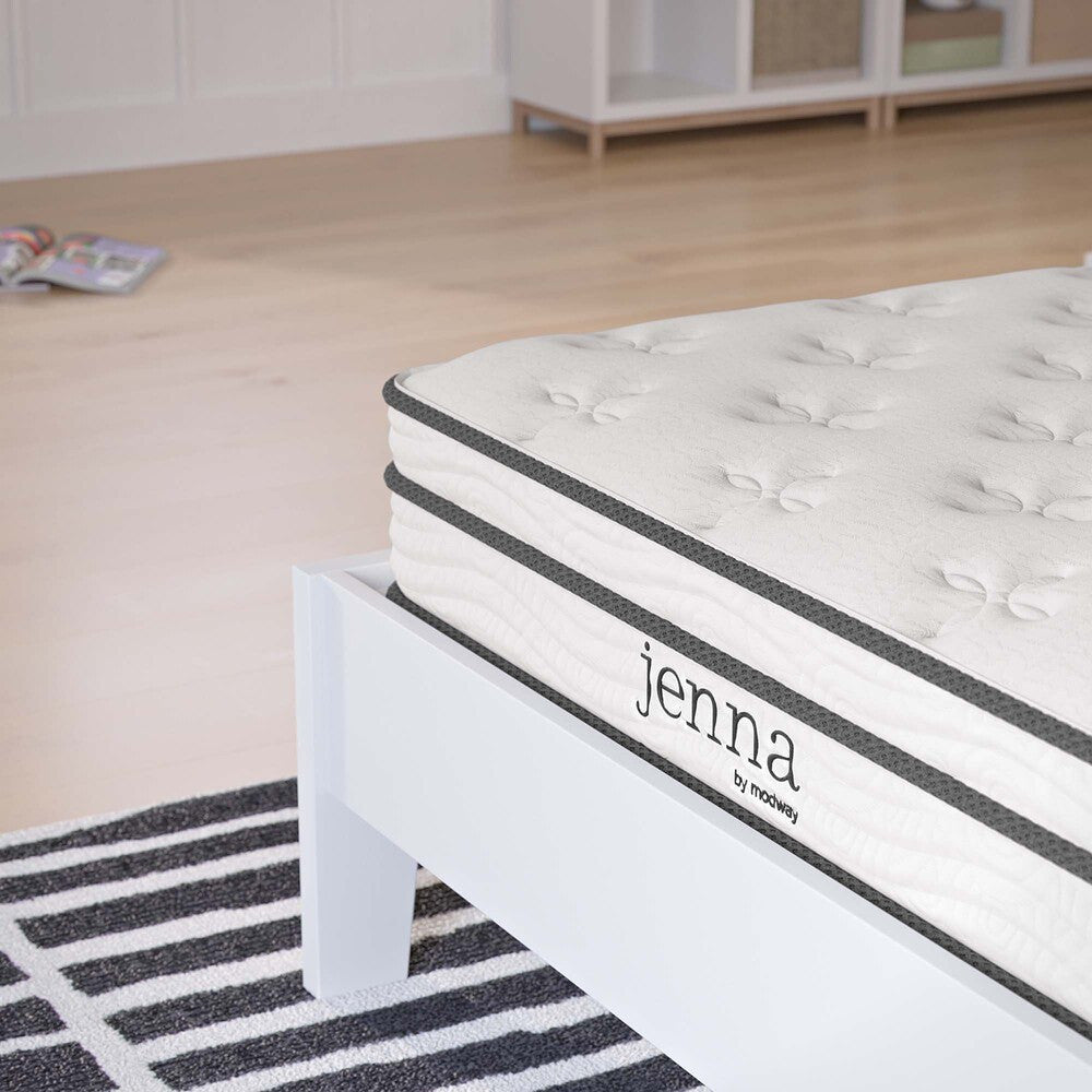 MOD-7092-WHI Jenna 6" Innerspring and Foam Narrow Twin Mattress by Modway