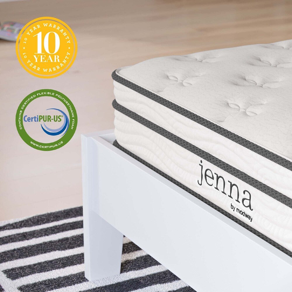 MOD-7092-WHI Jenna 6" Innerspring and Foam Narrow Twin Mattress by Modway
