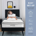 MOD-7092-WHI Jenna 6" Innerspring and Foam Narrow Twin Mattress by Modway