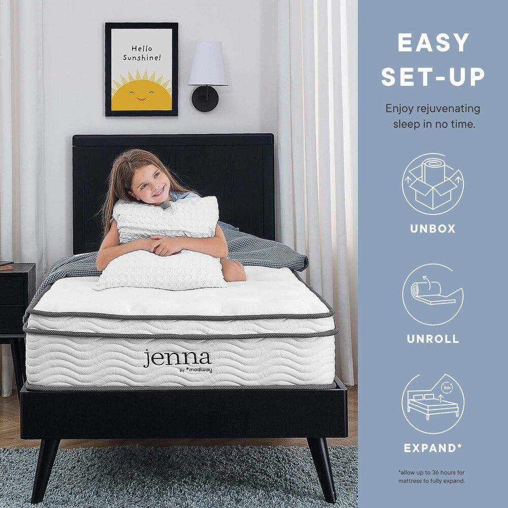 MOD-7092-WHI Jenna 6" Innerspring and Foam Narrow Twin Mattress by Modway