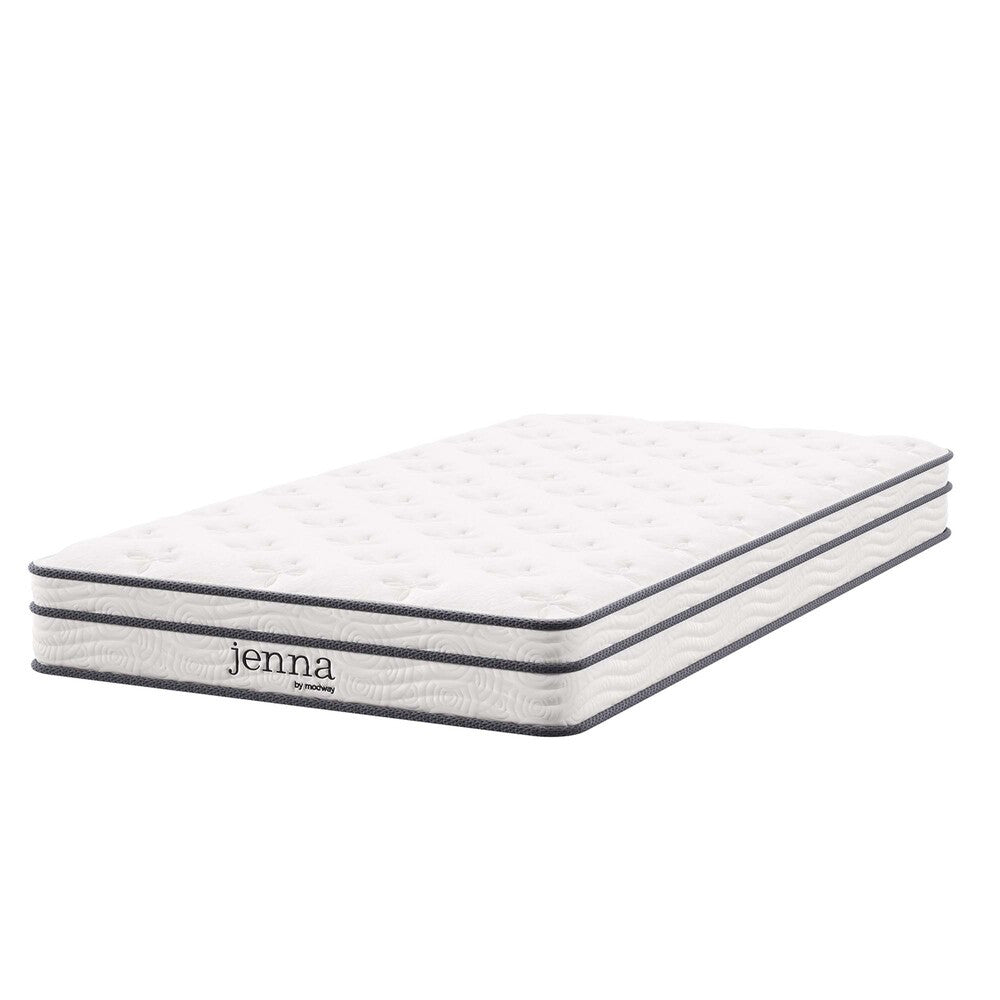 MOD-7092-WHI Jenna 6" Innerspring and Foam Narrow Twin Mattress by Modway
