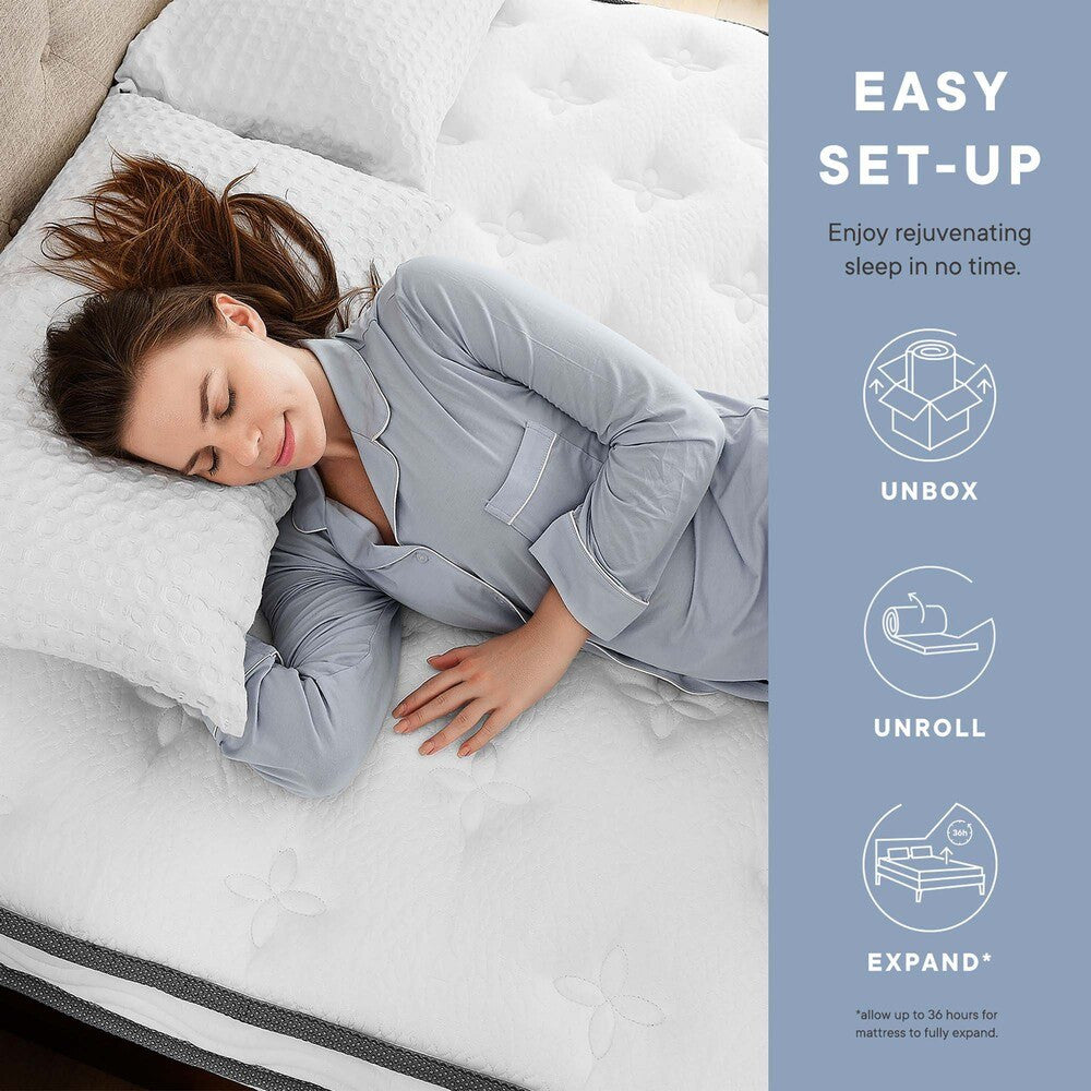 MOD-7095-WHI Jenna 6" Innerspring and Foam Queen Mattress by Modway