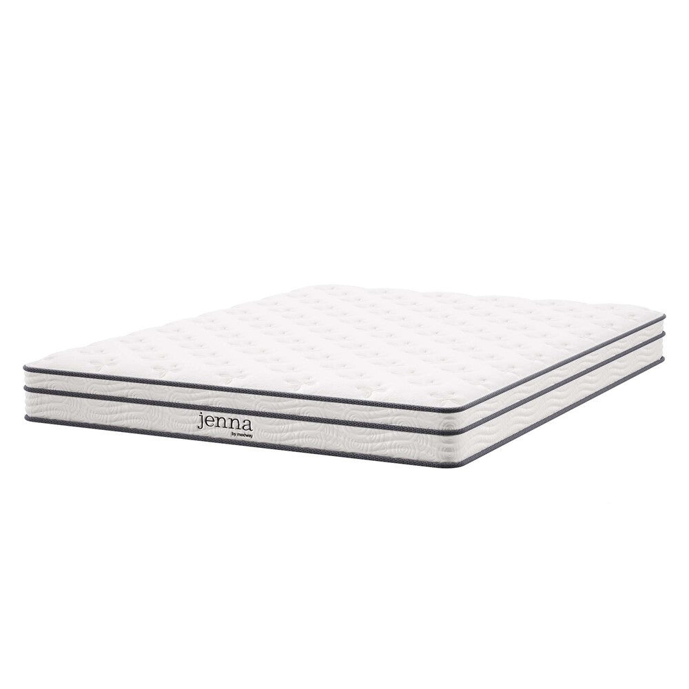MOD-7095-WHI Jenna 6" Innerspring and Foam Queen Mattress by Modway
