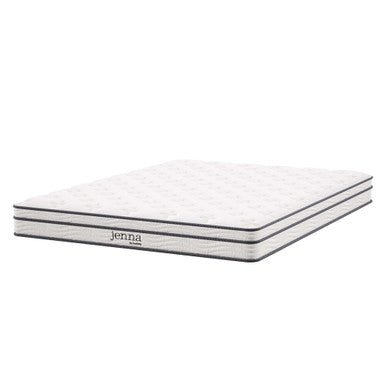 Modway MOD-7095-WHI Jenna 6" Innerspring and Foam Queen Mattress White