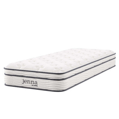 Modway MOD-6132-WHI Jenna 8" Innerspring and Foam Narrow Twin Mattress White