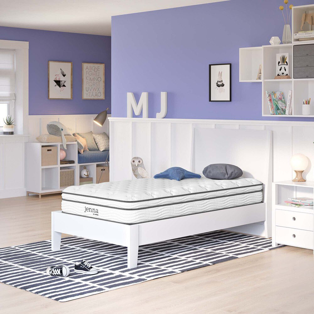 MOD-6133-WHI Jenna 8" Innerspring and Foam Twin Mattress by Modway