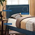 Modway Jessamine Upholstered Fabric Twin Headboard by Modway-MOD-5374-AZU