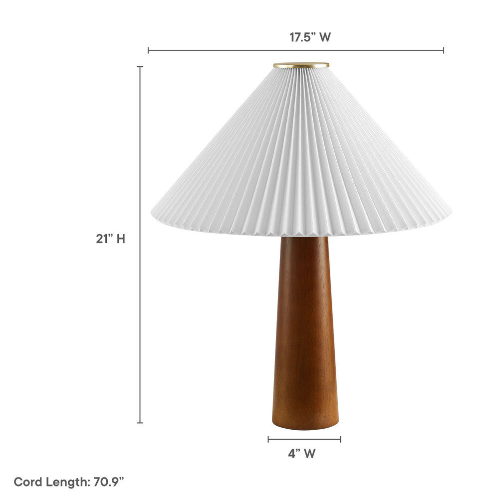 Modway Jessica Wooden Base Table Lamp With Pleated Fabric Shade by Modway-EEI-7212-WAL