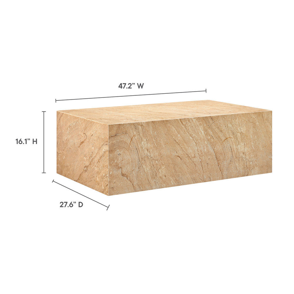 Modway Jordana Square Plinth Indoor - Outdoor Patio Concrete Coffee Table by Modway-EEI-7095